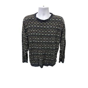 🧥 Knightsbridge Large Vintage Abstract Knit Sweater 90s Grandpa Core